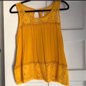 Mustard yellow lace blouse
